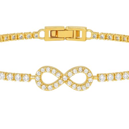 18K Gold Plated Sparkling Infinity Tennis Bracelet